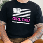 Wholesale Patriotic Girl Dad Graphic Tee - Black