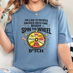 Wholesale Spin the Wheel Graphic Tee - Steel Blue Tee