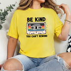 Wholesale Be Kind You Can't Rewind Graphic Tee - Heather Yellow Tee