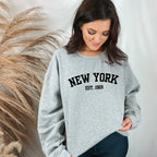 Wholesale Custom New York Est. Sweatshirt - Grey Sweatshirt