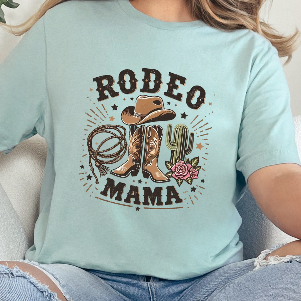 Wholesale Rodeo Mama Graphic Tee - Dusty Blue Tee