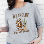 Wholesale Wranglin Feral Kids Graphic Tee - Grey Tee