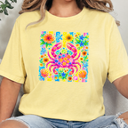 Wholesale Preppy Summer Crab Graphic Tee - Heather French Vanilla