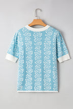 Leilani Floral Crewneck Short Sleeve Sweater