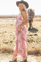 Jenesis Floral Pleated Maxi Dress
