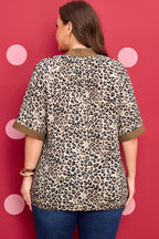Kahlani Crinkled Colorblock Patchwork PLUS Blouse