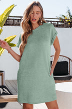 Jolie Textured Crinkle Short Sleeve T-Shirt Dress