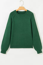 Eleanor Evergreen Raglan Sleeve Sweater