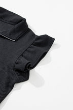 Alyssa Textured Flutter Sleeve Top