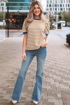 Elora Sleeve Contrast Trim Tee