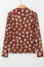 Alexandra Mesh Star Sheath Long Sleeve Top
