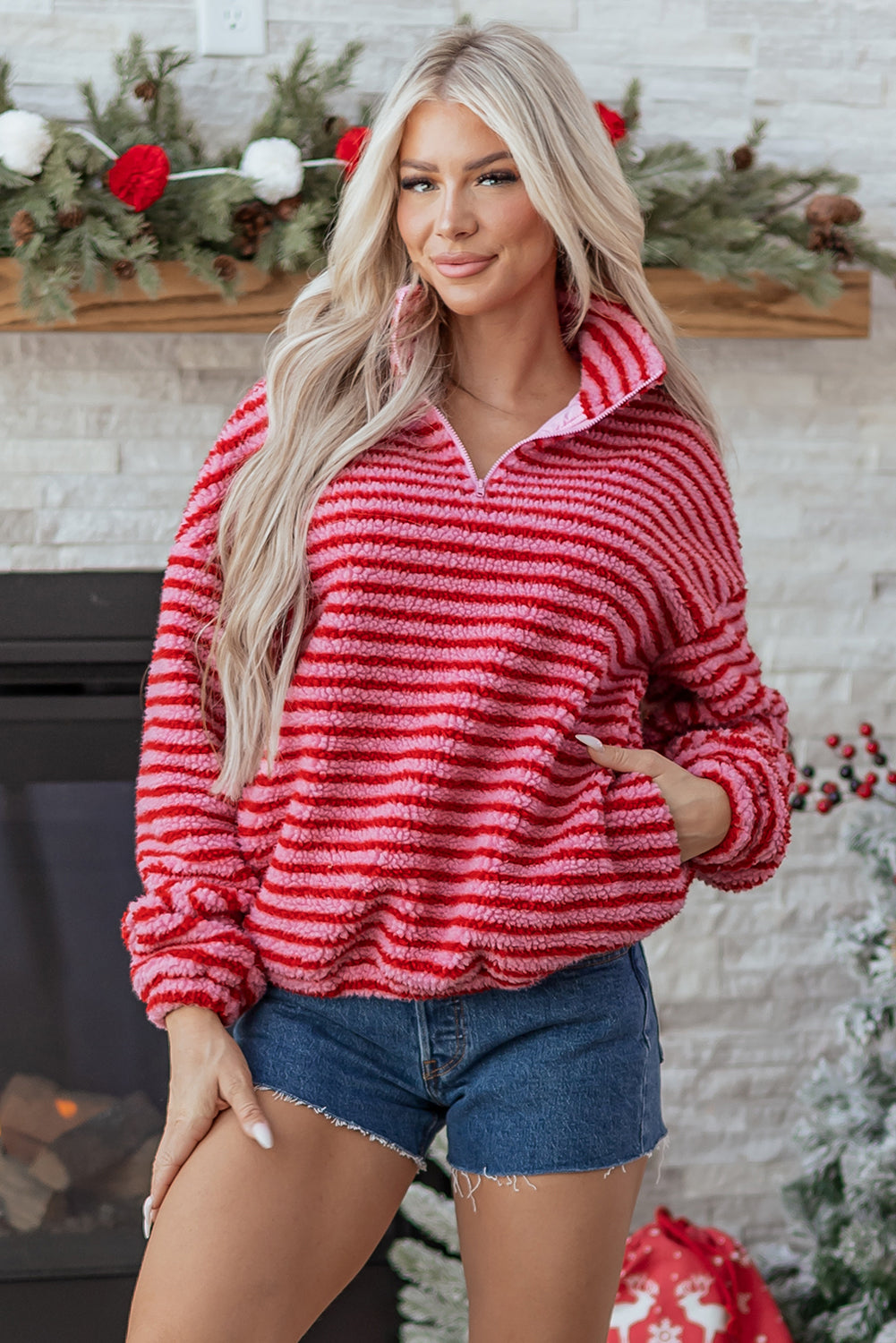 Camila Zip Fleece Oversize Sweatshirt