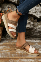 Nevaeh Straps Platform Wedge Slippers