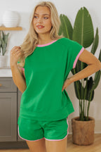Araceli Two Tone Textured Tee and Shorts Set