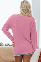 Winter Seam Patchwork Loose Long Sleeve Top