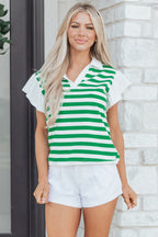 Luisa Ruffled Short Sleeve Blouse