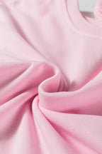 Pink Colorblock Patchwork Drop Shoulder Plus Size Sweatshirt