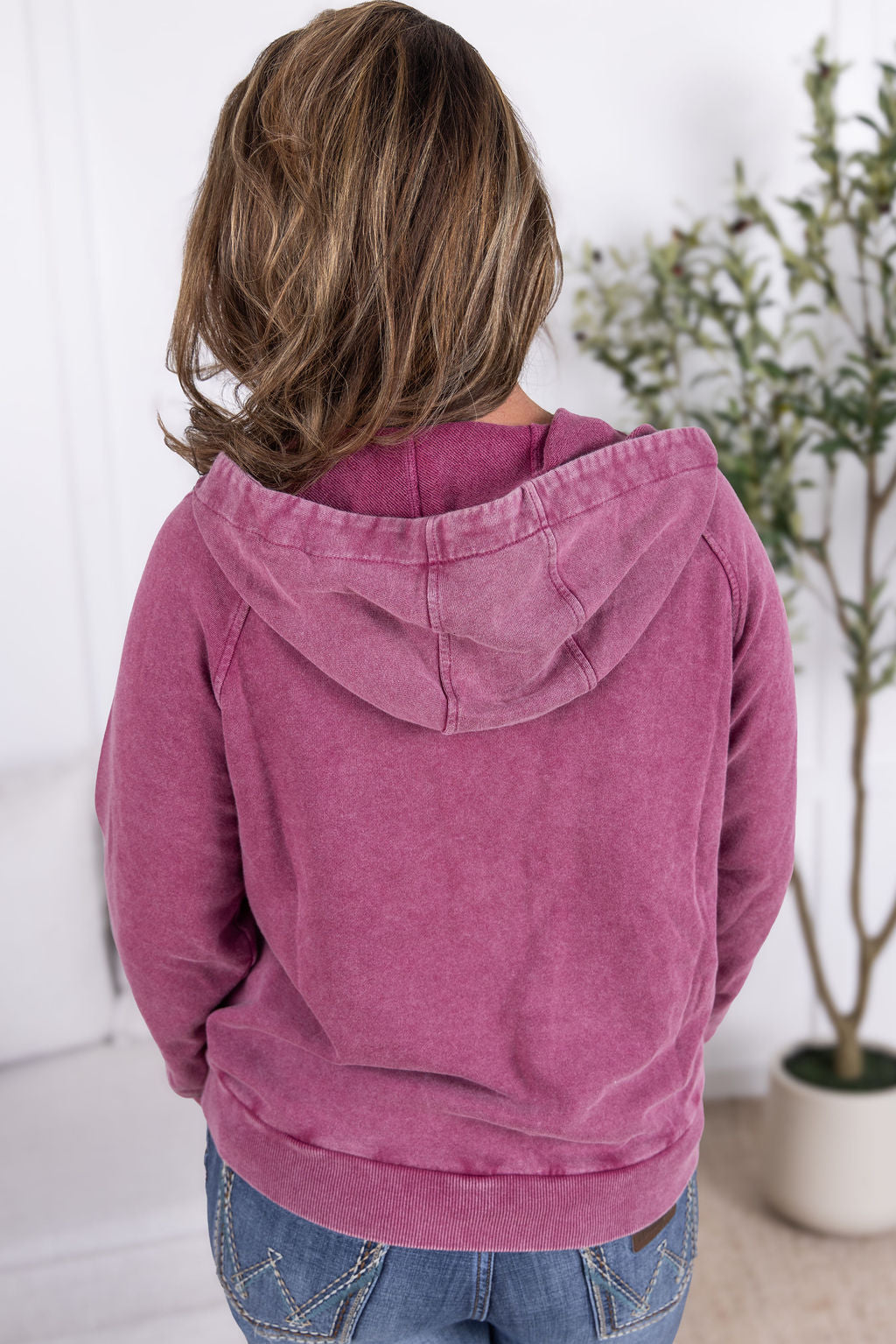 IN STOCK Ryker Vintage Wash Hoodie- Berry