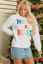 Merry And Bright Knit Pullover Sweatshirt