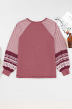 Kelsey Striped Raglan Long Sleeve Loose Top