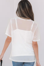 Miranda Sheer Mesh Short Sleeve Top
