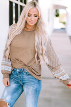 Harper Striped Patchwork Loose Long Sleeve Top