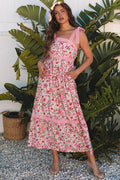 Sasha Floral Lace Tied Strap Dress