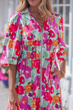 Lisa Puffy Half Sleeve Dress