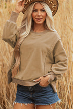TatumFuzzy Sherpa Splicing Pullover Sweatshirt