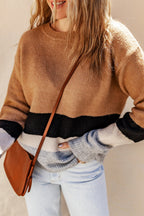 Elizabeth Striped Ribbed Knit Sweater