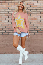 Naomi Floral Starbust Exposed Seam Mineral Wash Top