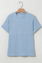 Madison Plain Corded Knit Mock Neck Top