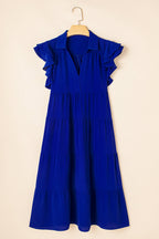Zelda Collared Tiered Midi Dress