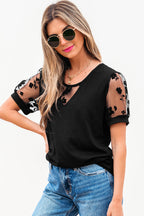 Valery Flora Lace Crew Neck Top