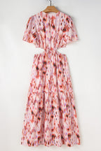 Eve Flutter Sleeve Cutout Long Dress