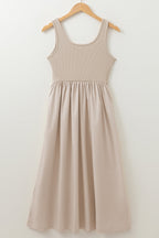 Della Pleated Sleeveless Long Dress