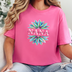 Wholesale Custom Floral Mama with Names Graphic Tee - Charity Pink Tee