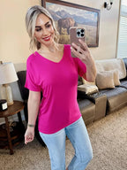 IN STOCK Chloe Cozy Top - Hot Pink FINAL SALE