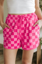 Checkered Drawstring Casual Shorts