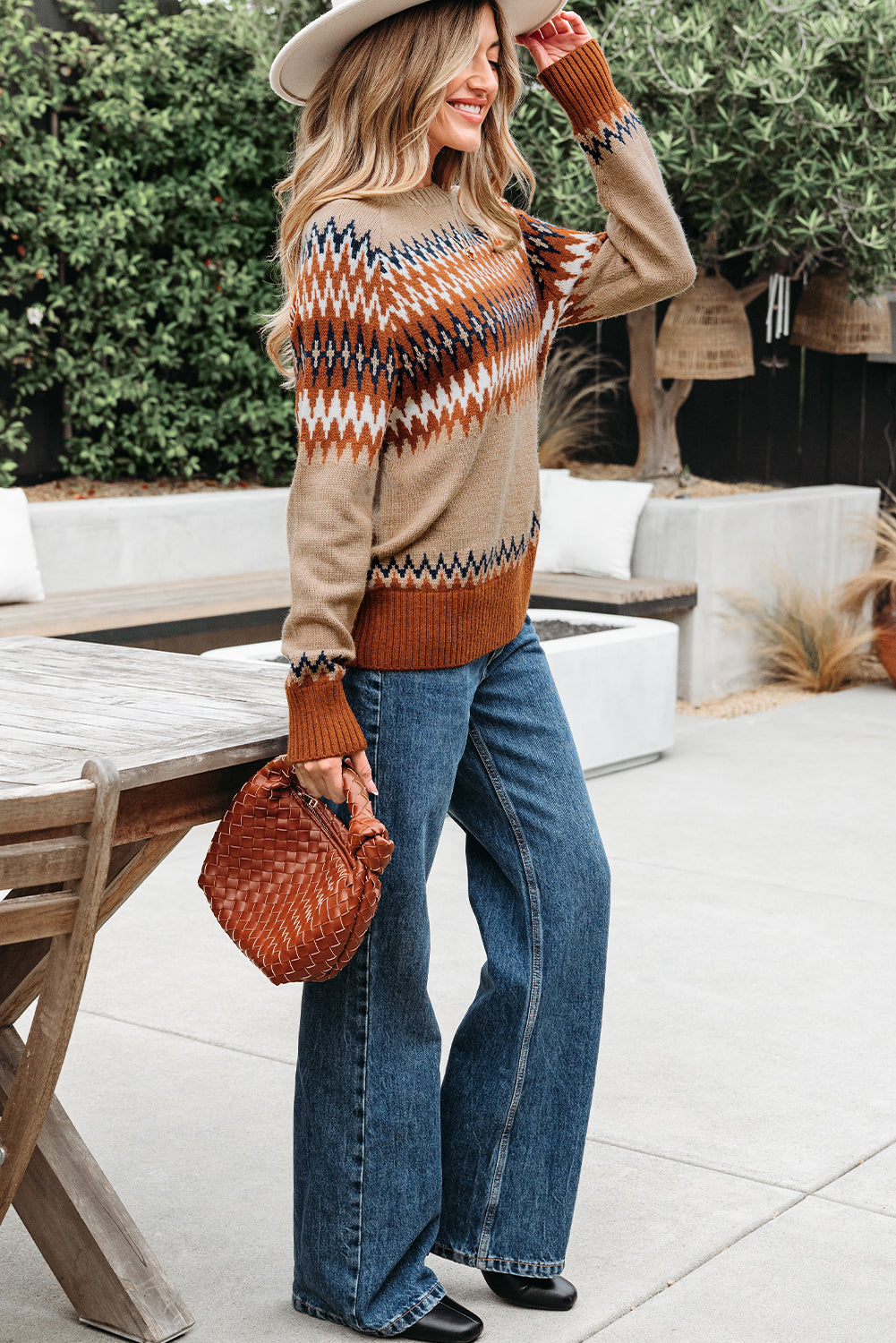 Eva Aztec Crew Neck Sweater
