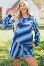Chloe Casual Short Set Long Sleeve Top Set