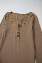 Khaleesi anglaise Broider Ribbed Long Sleeve Top