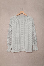 Scarlett Lace Pointelle Knit Sweater