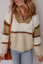 Guinevere Zipped Collared Pullover Sweater