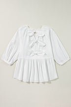 Paula Bow Knot Cutout Back Blouse