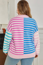Margo Patchwork Half Zip PLUS Sweater