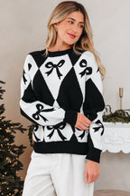 Daetta Rhombus Knit Loose Sweater