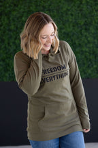 IN STOCK Corrine Embroidered Hoodie - Freedom Over Everything FINAL SALE