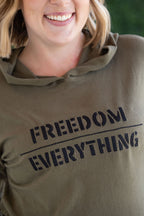 IN STOCK Corrine Embroidered Hoodie - Freedom Over Everything FINAL SALE
