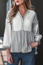Zahra Bracelet Sleeve Babydoll Blouse